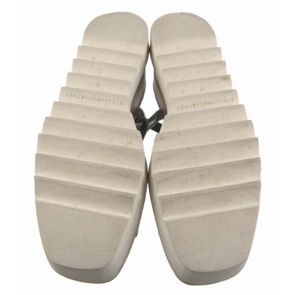 STELLA MCCARTNEY SHOES ELYSE STAR WOOD PLATFORM SANDALS SILVER Size 10.5 EU 41 - Picture 5 of 5